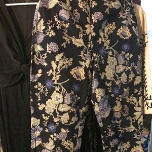 Floral Flat Front Slacks - Ann Taylor Loft S 10
